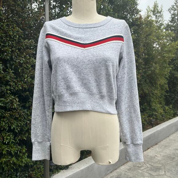 Abercrombie & Fitch Midriff Preppy Sweatshirt Gray Women’s Small - Picture 1 of 7